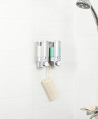 AVIVA Dispensador de jabón y ducha, color plateado satinado - VIRTUAL MUEBLES