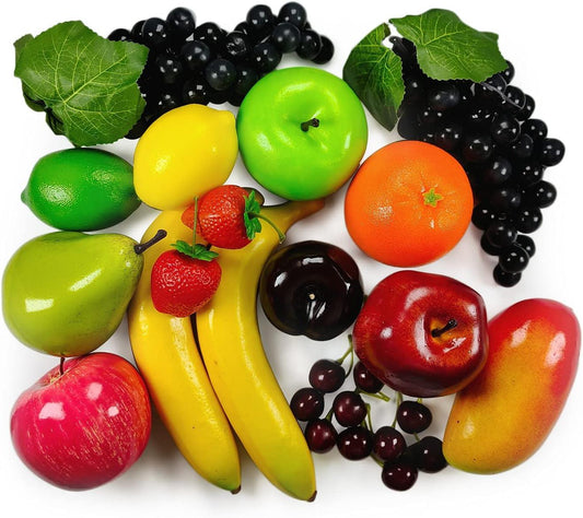 Paquete de frutas artificiales, frutas falsas para decoración del hogar, juego - VIRTUAL MUEBLES