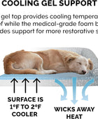 Cama para perro de espuma de gel refrescante, estilo diván en forma de L, de