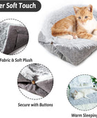 Tapete de cama autocalentable para gatos de interior, 2 en 1, lavable a