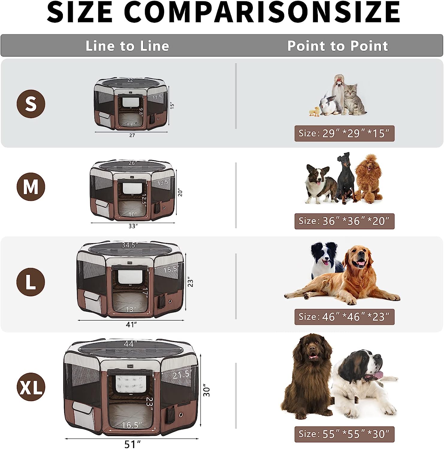 Corralito portátil para perros de 29 pulgadas para perros pequeños gatos
