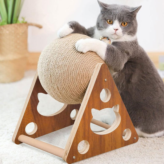 Cat Toys Bola rascador de sisal, bola rascador de sisal natural para gatos,