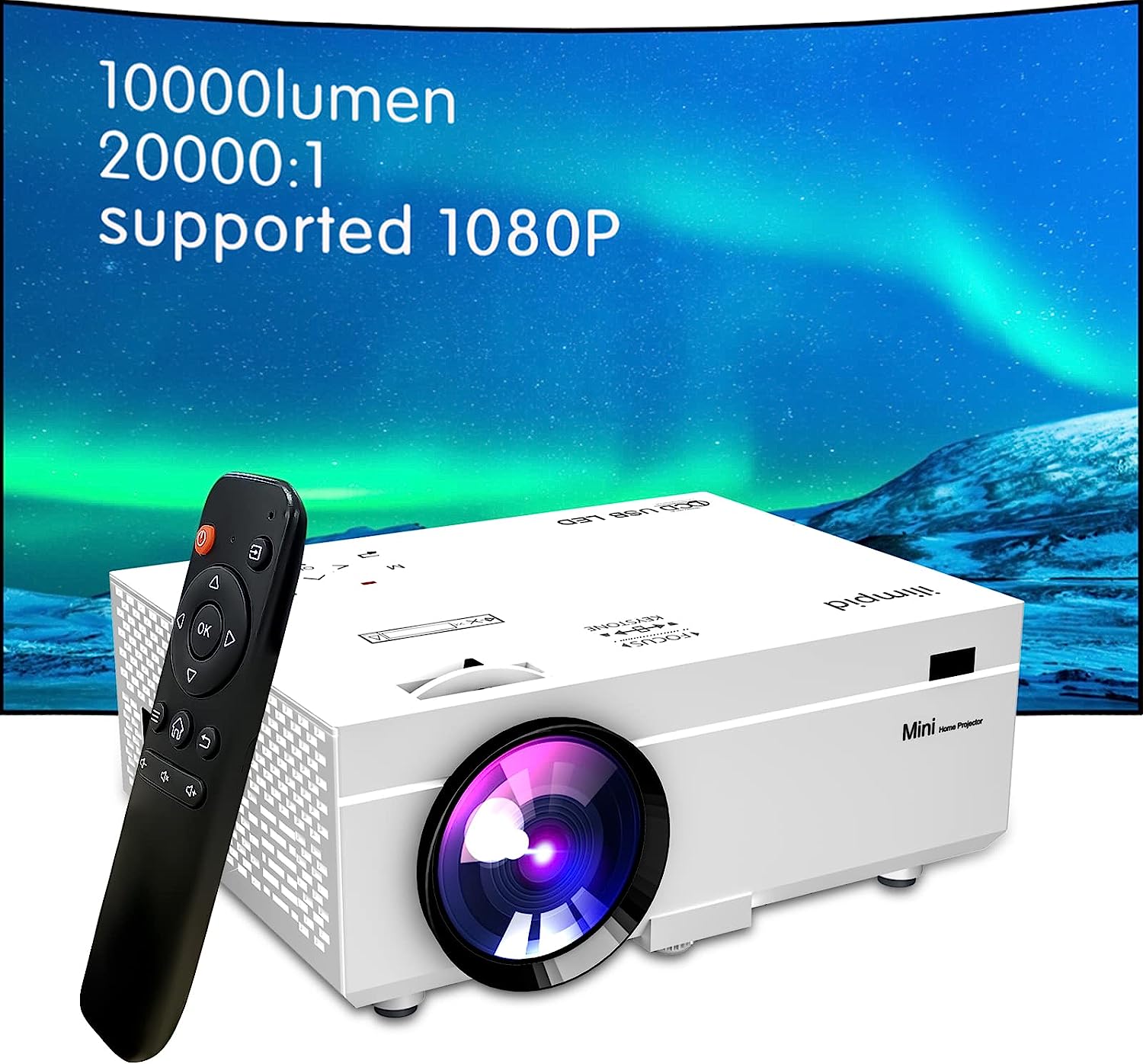 Proyector pequeño para cine en casa al aire libre, miniproyector de  proyección DE PANTALLA inalámbrica Full HD 1080P - AliExpress