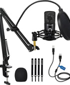 Kit de micrófono de transmisión USB, micrófono de estudio profesional de 192