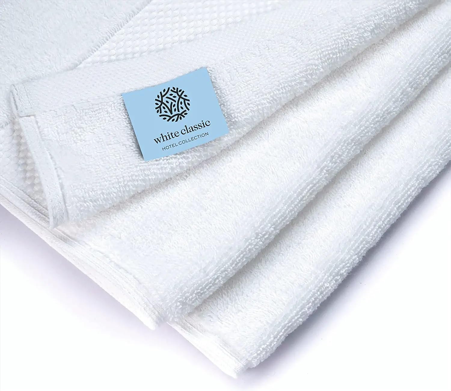 Juego de 8 toallas de baño de lujo, color blanco, 700gsm de grosor, algodón