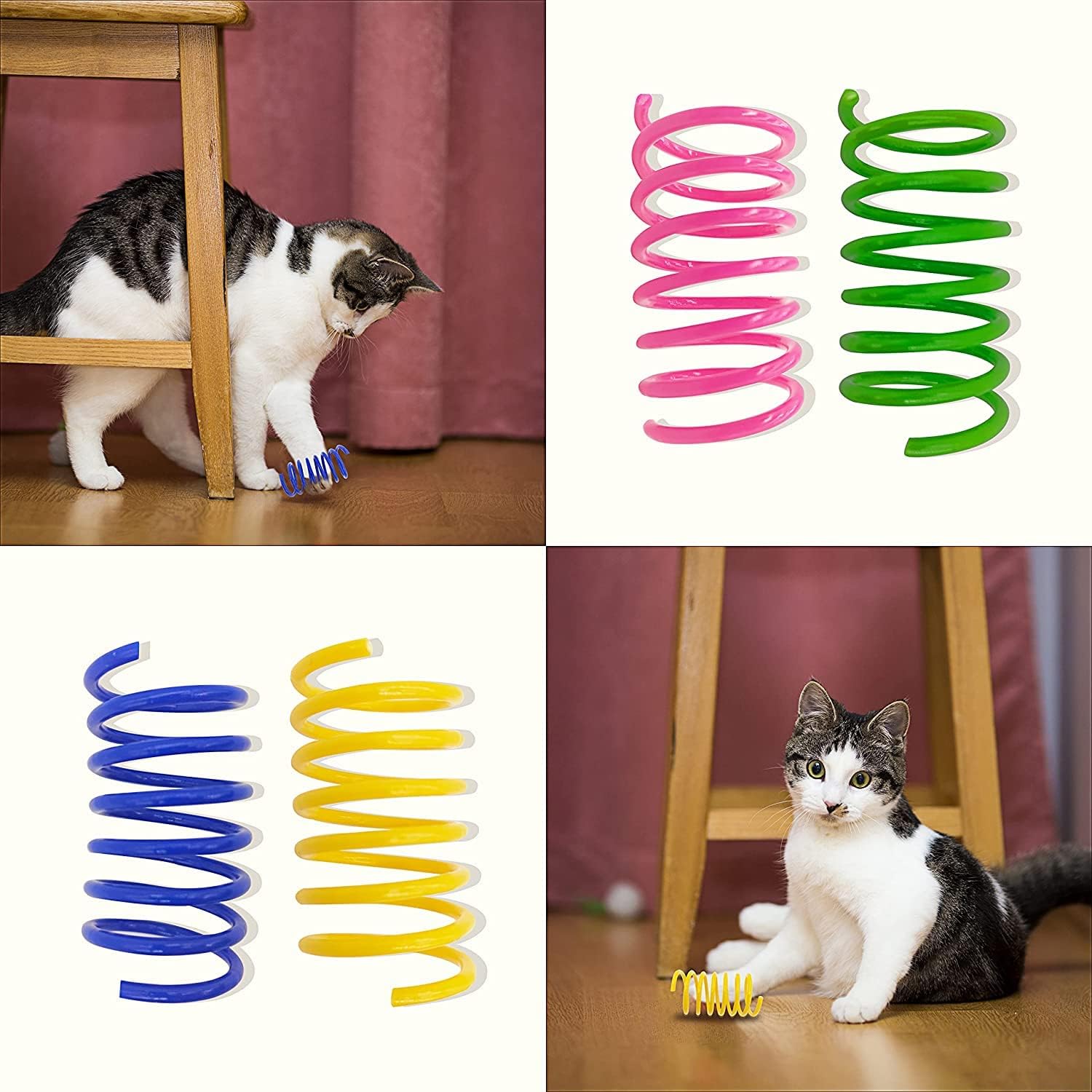 Juguetes de resorte para gatos paquete de 30 resortes en espiral para gatos de
