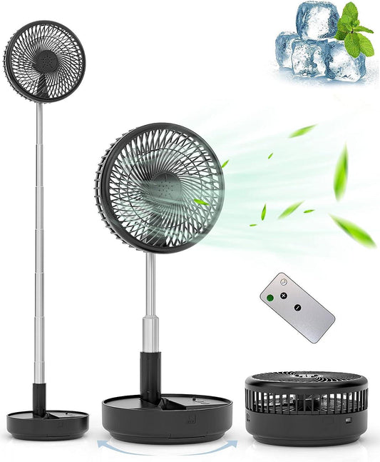 Ventilador de pie oscilante portátil, ventilador de escritorio de mesa de piso - VIRTUAL MUEBLES