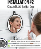 Espejo de ducha pequeño para afeitarse con 3 opciones de fijación gancho