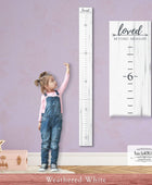 Regla de tabla de crecimiento de madera para niños y niñas (blanco desgastado - VIRTUAL MUEBLES