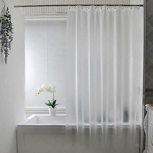 Cortina de ducha esmerilada, cortina de ducha extra larga EVA, 72 x 78 pulgadas - VIRTUAL MUEBLES