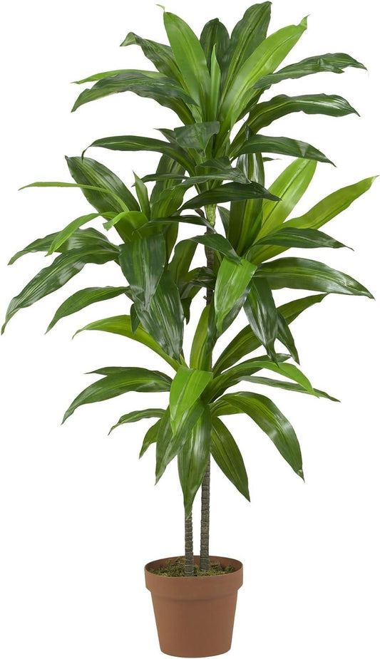 Dracaena 5357 Planta artificial de seda (tacto real), color verde, 4 pies, - VIRTUAL MUEBLES