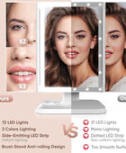 Espejo de maquillaje con luces, 3 modos de iluminación de color, 72 LED, espejo - VIRTUAL MUEBLES