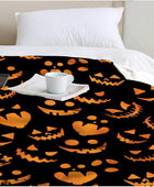 Manta de franela de calabaza de Halloween, decoración divertida utilizada para