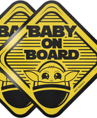 Cute Baby Yoda a bordo Imanes grandes (5 x 5), paquete de 2 unidades, letrero - VIRTUAL MUEBLES