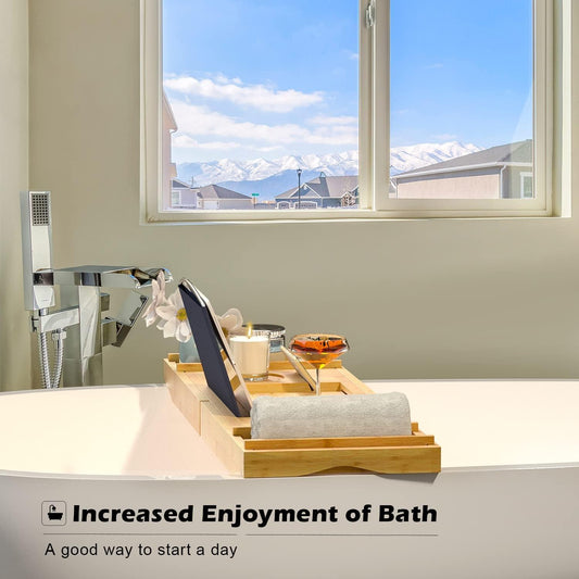 Bandeja de bañera Bandeja de baño de lujo para bañera Mesa de baño ajustable de - VIRTUAL MUEBLES