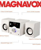 Magnavox MM442-WH Sistema de estante de CD de carga superior de 3 piezas con - VIRTUAL MUEBLES