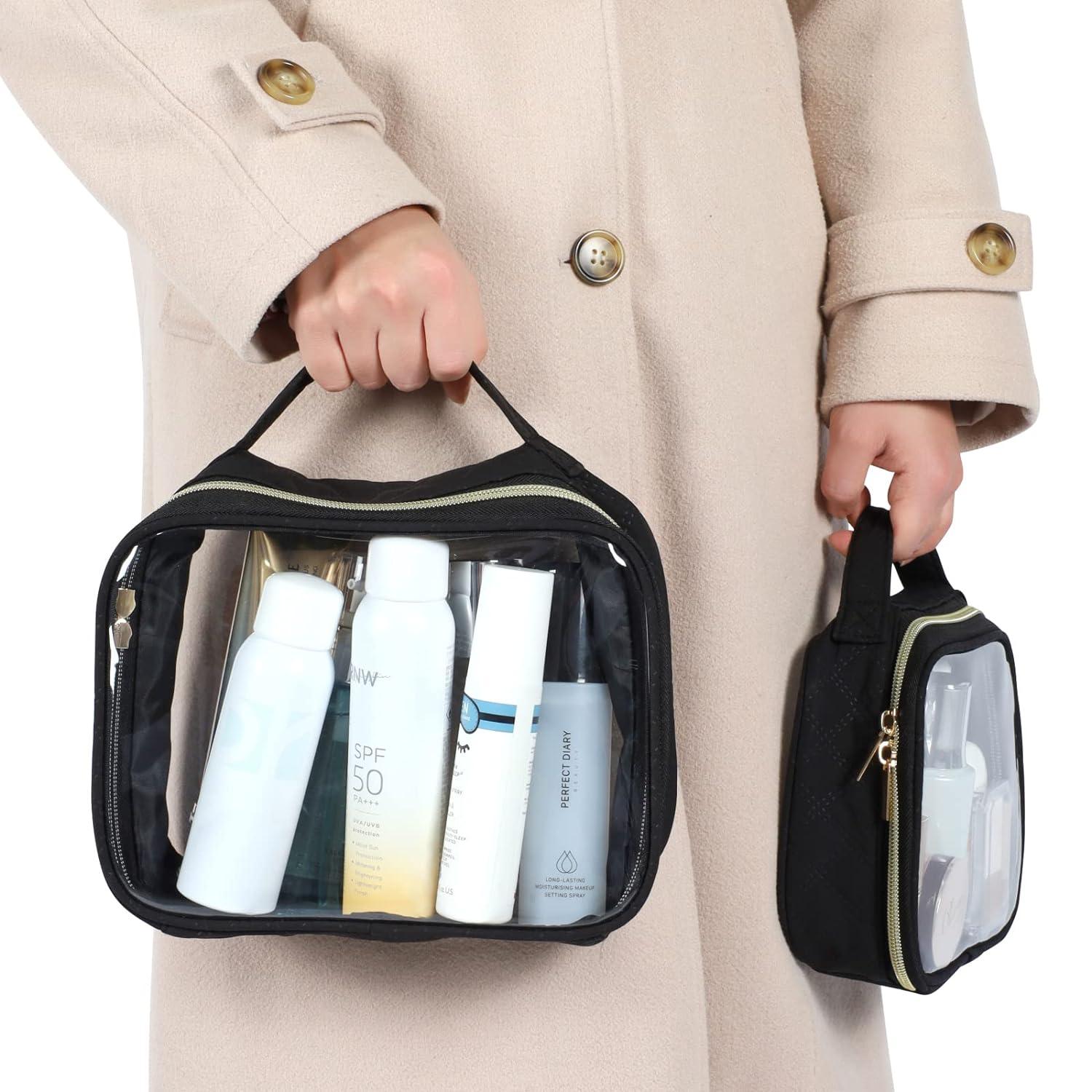 PACKISM Bolsas de maquillaje transparentes, paquete de 2 bolsas de aseo - VIRTUAL MUEBLES