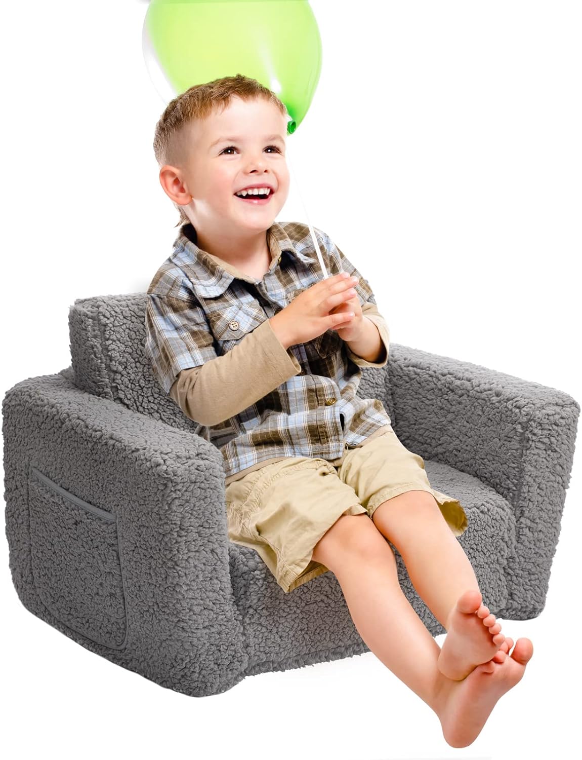 ZICOTO Cómoda silla infantil para niños pequeños, tumbona convertible 2 en  1, se despliega fácilmente en un sofá súper suave para dormir, moderno sofá