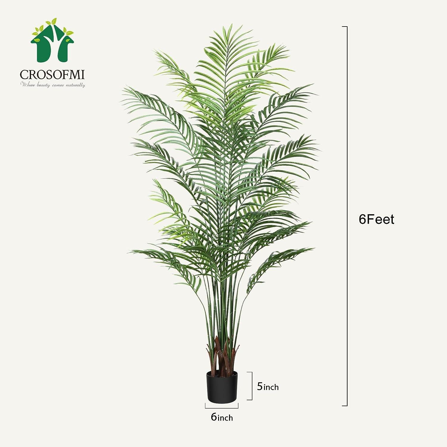 Planta artificial de palma areca de 6 pies, palmera tropical falsa, plantas de - VIRTUAL MUEBLES
