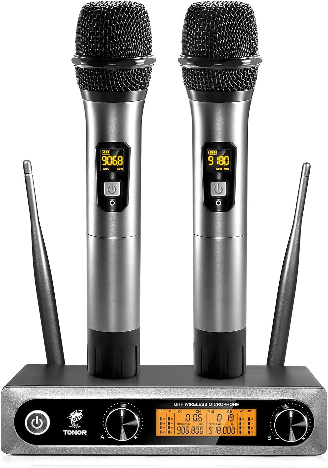 Micrófono inalámbrico, metal dual profesional UHF inalámbrico micrófon -  VIRTUAL MUEBLES