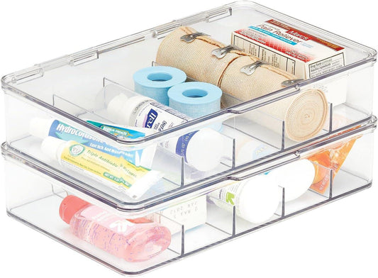 mDesign Kit de caja de almacenamiento de primeros auxilios dividida de plástico - VIRTUAL MUEBLES