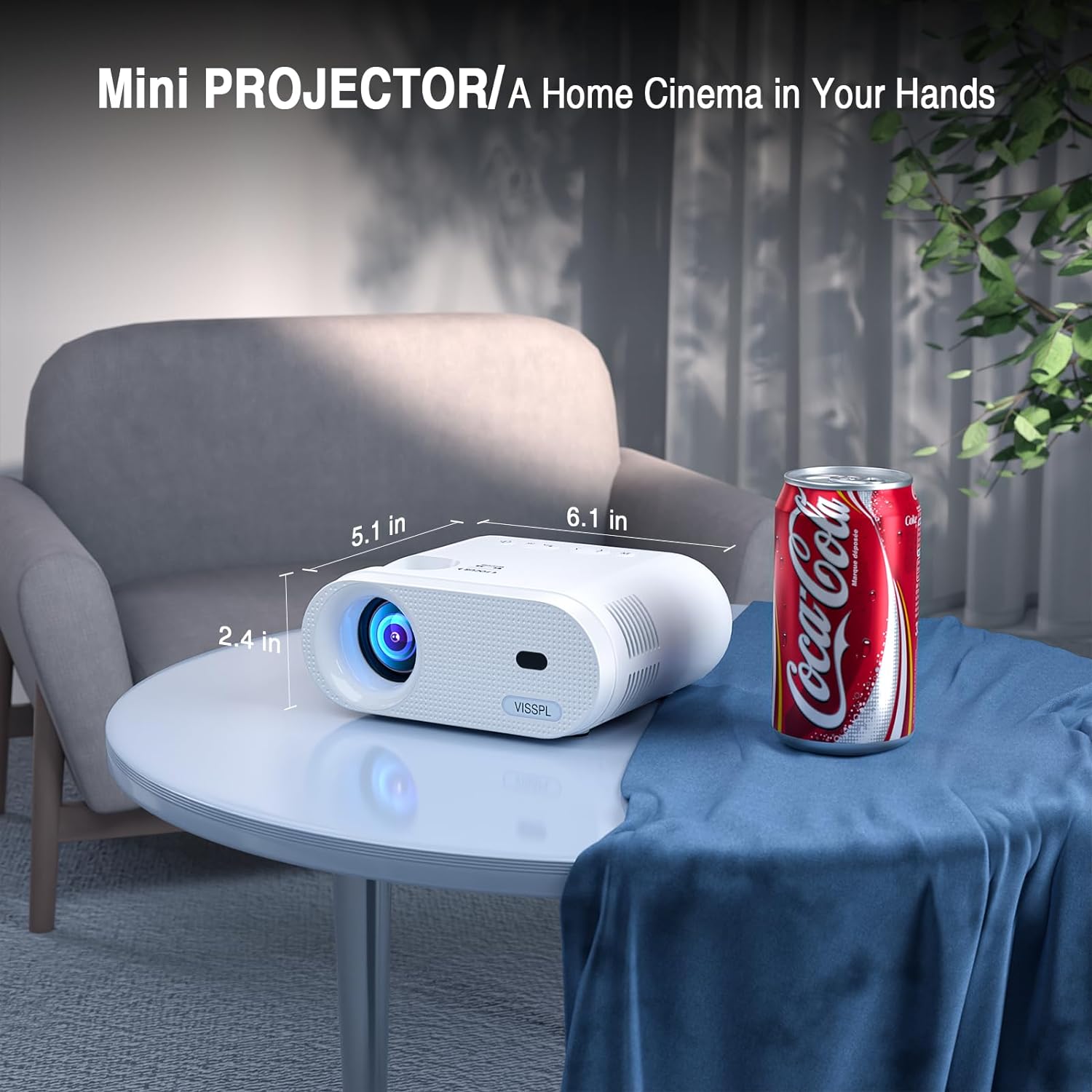 Mini proyector, proyector de video Full HD 1080P, proyector portátil para