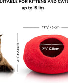 Cama tipo cueva de lana para gatos hecha a mano de 100% lana merina, cueva de
