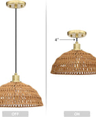 Dolaimi House Paquete de 2 lámparas colgantes de cuerda de lino tejida estilo