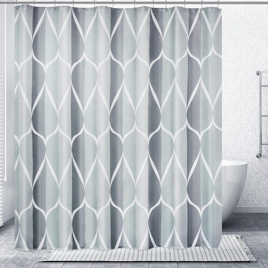 Cortina de ducha hecha de tela, de color gris, impermeable, de poliéster, de - VIRTUAL MUEBLES