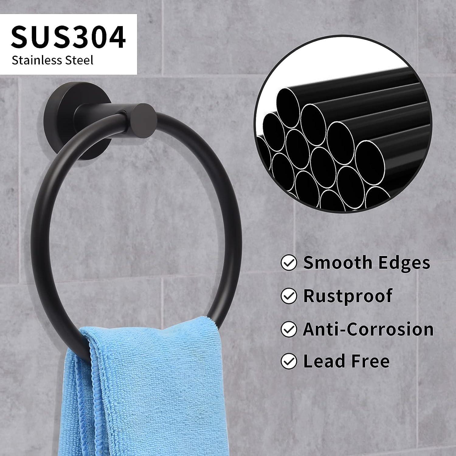 Toallero de acero inoxidable SUS304 negro mate, soporte para toallas de mano de - VIRTUAL MUEBLES