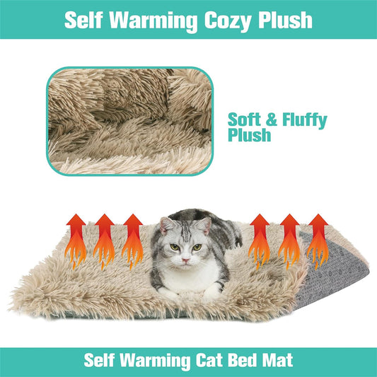 Tapete de cama autocalentable para gatos y perros pequeños, función 2 en 1,