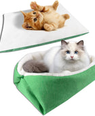 Cama autocalentable para gatos, tapete convertible para gatos, cama ligera para