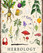 Cartel de metal retro rústico de herbología, decoración mágica para el hogar,