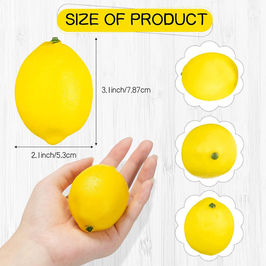 60 limones falsos de 3.1 x 2.1 pulgadas, fruta falsa de frutas falsas, - VIRTUAL MUEBLES