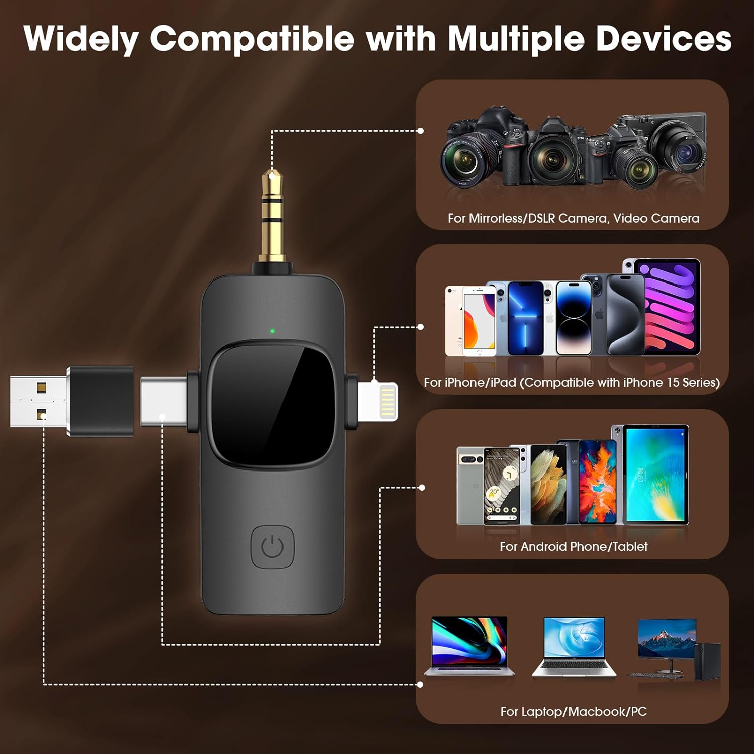 Micrófono de solapa inalámbrico para Cámara y Smartphone - WFM12