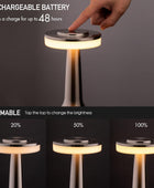 O'Bright Lámpara de mesa LED portátil con sensor táctil, brillo de 3 niveles,
