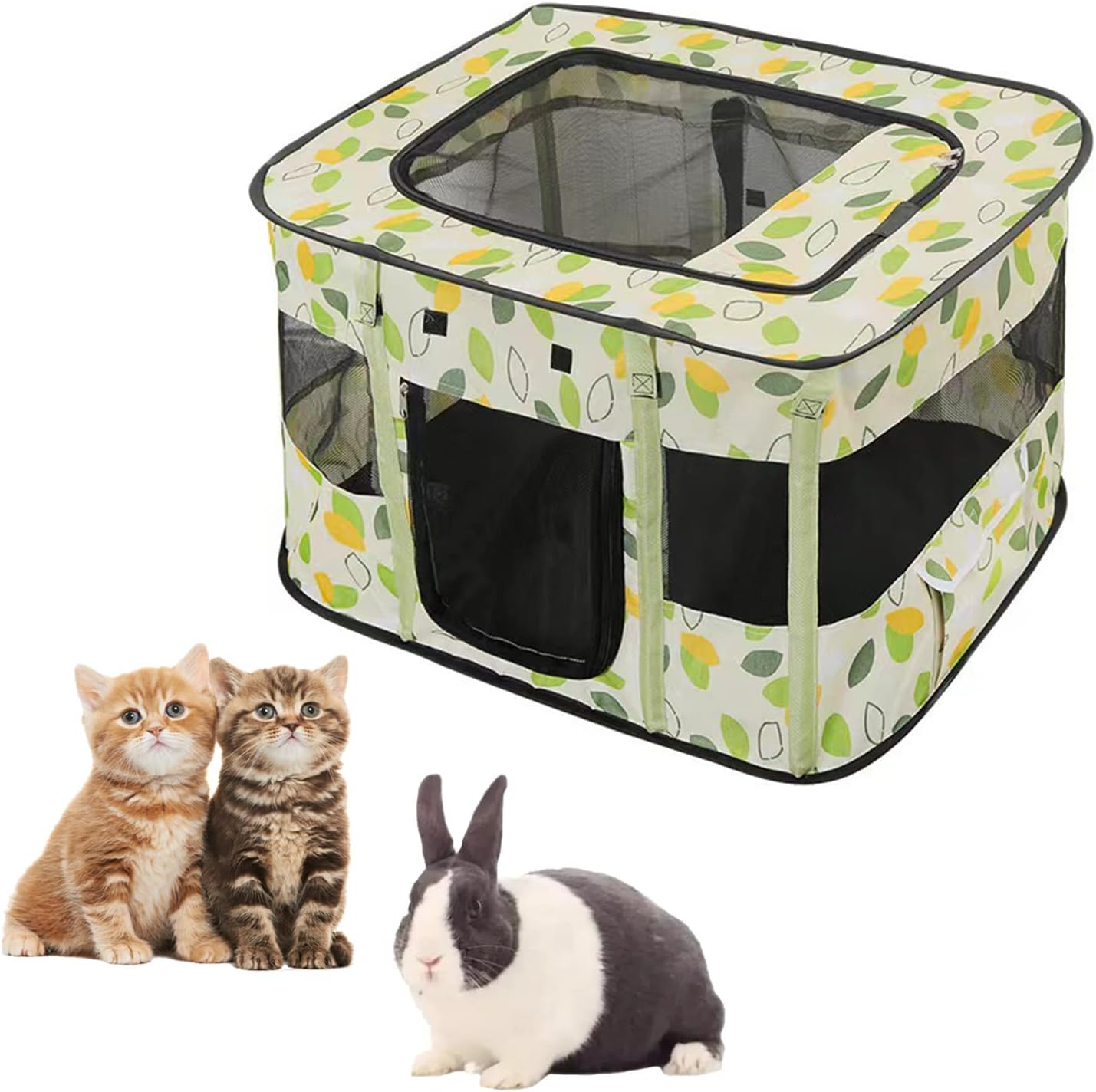 Corralito portátil para gatos, plegable, rectangular, para cachorros, sala de