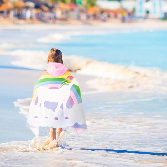 Toallas de playa con capucha para niños, 100% algodón, 50 x 30 pulgadas, toalla - VIRTUAL MUEBLES