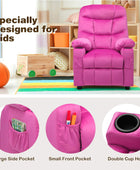 Silla reclinable de terciopelo para niños con soporte para tazas, reposapiés y