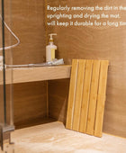 GOBAM Tapete de baño de bambú, tapete de bambú para interiores y exteriores, - VIRTUAL MUEBLES