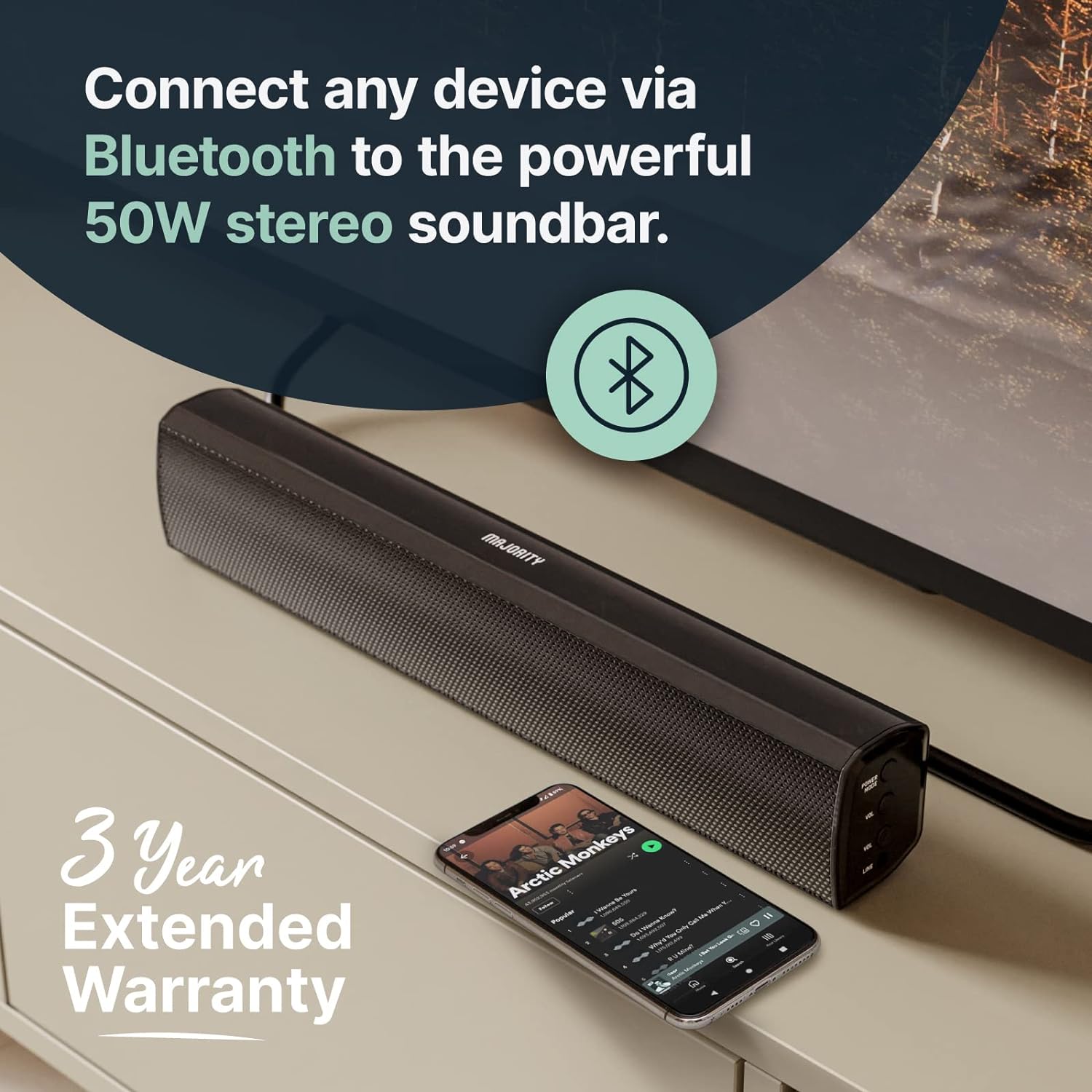 Barra de sonido de 15 pulgadas para TV, barra de sonido Bluetooth de 5 - VIRTUAL  MUEBLES