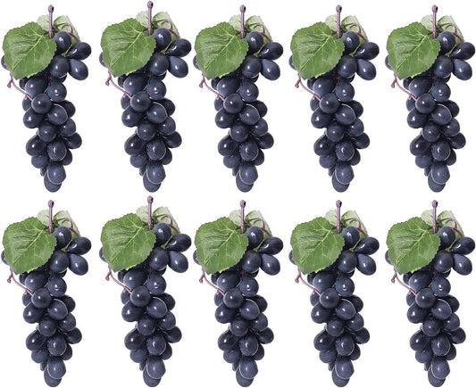 10 racimos de uvas falsas de goma, frutas falsas para decoración del hogar, - VIRTUAL MUEBLES