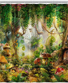DORCEV Cortina de ducha de bosque mágico de 60 x 72 pulgadas, con árboles - VIRTUAL MUEBLES