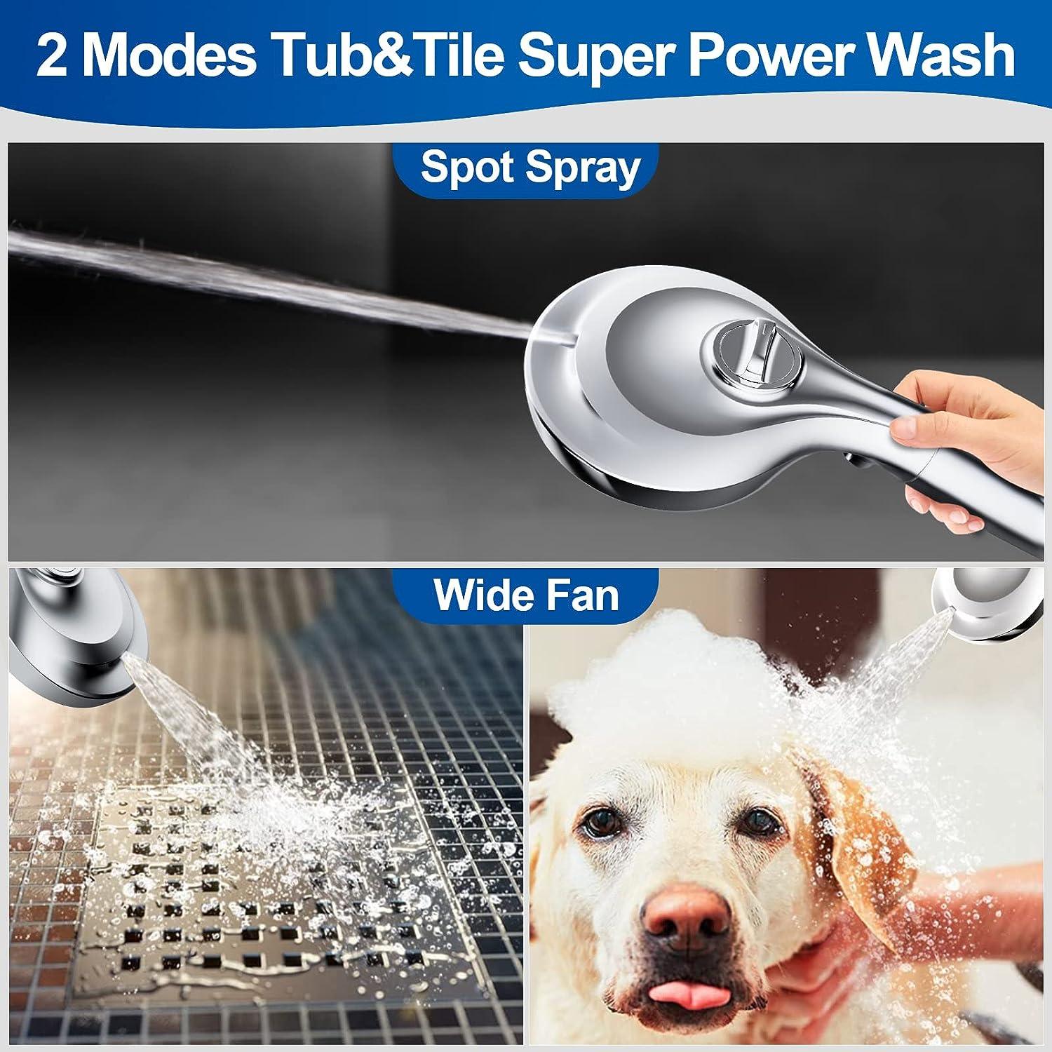  Cabezal de ducha multifuncional de alta presión con 5 modos,  cabezal de ducha de mano con conmutación de un solo clic, cabezal de ducha  de lluvia desmontable Tik Tok Turbos para