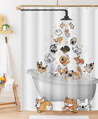 Bonita cortina de ducha con diseño de perros que llueve, divertida cortina de - VIRTUAL MUEBLES
