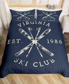 Funda de edredón para club de esquí, diseño retro de Virginia, herramientas de