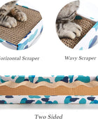 Rascador de cartón reversible para gatos y gatos, almohadilla para rascar