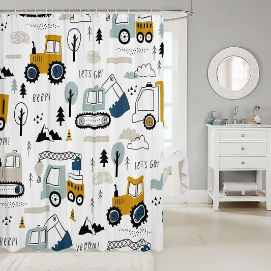 Cortina de ducha de coche de dibujos animados para niños, cortina de baño de - VIRTUAL MUEBLES