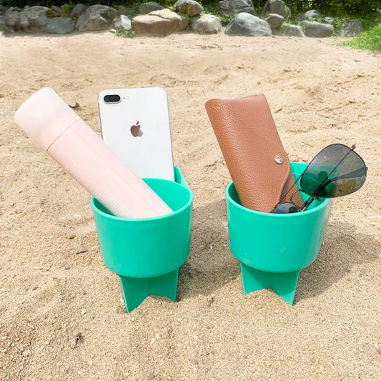 Home Queen Portavasos de playa con bolsillo, soporte multifuncional para tazas - VIRTUAL MUEBLES