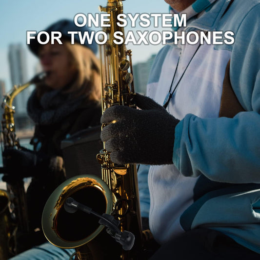 Micrófono de saxofón, condensador inalámbrico, cuello de cisne, sistema de